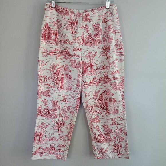 Vintage White Stag size 12 red & white prarie print graphic unique rare quirky - Picture 1 of 10